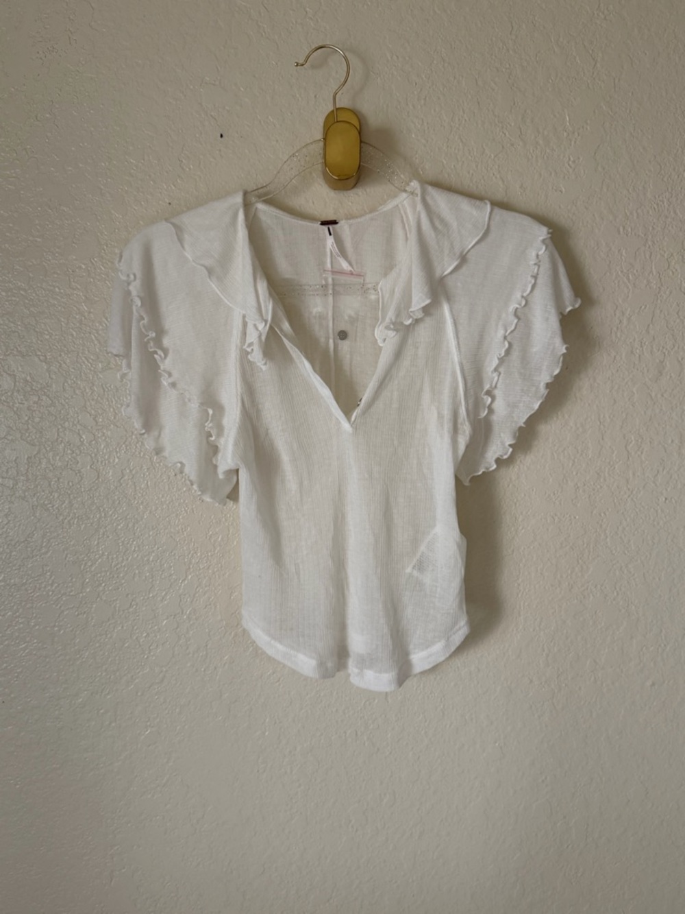 New free people vivianne knit white top size XS - Picture 2 of 11